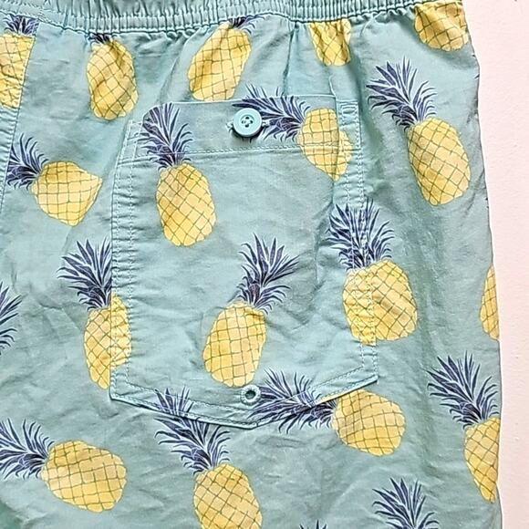 Goodfellow & Co. Men's Swim Trunks Teal with Blue and Yellow Pineapples Size XL - Picture 5 of 9